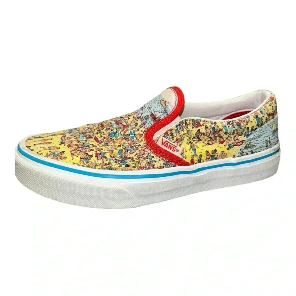 Vans x Where's Waldo Classic Slip-On Find Steve Beach Kids Size 3 - Picture 11 of 13
